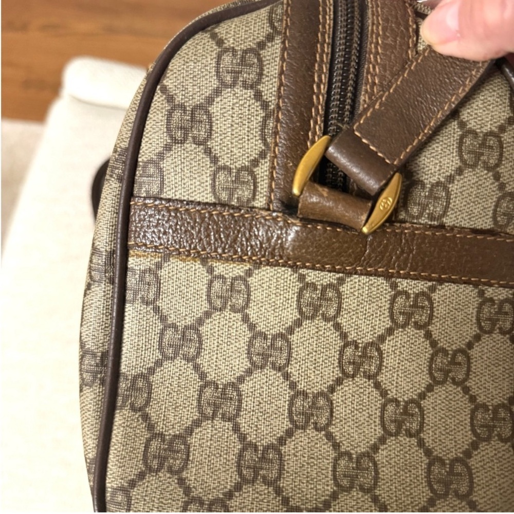 Gucci Brown GG Canvas Satchel with Green and Red Web Stripes - Picture 9 of 16